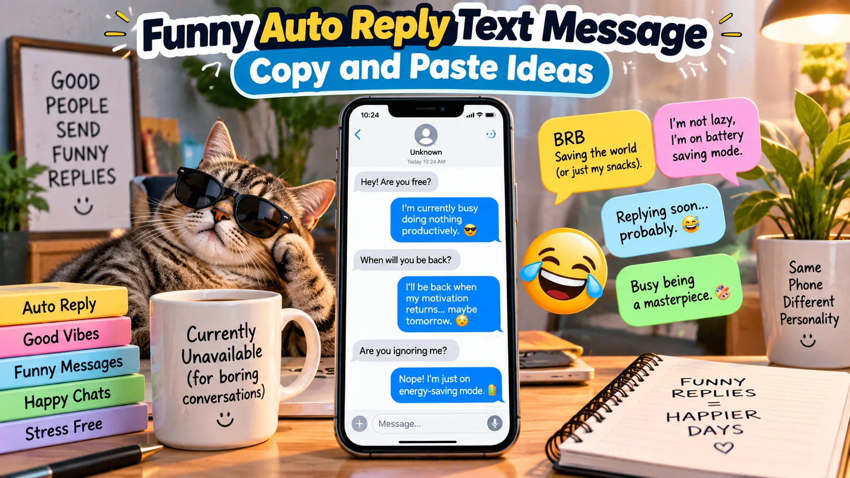 Funny Auto Reply Text Message Copy and Paste Ideas